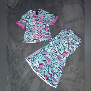 Girls African Print Two-Piece Outfit